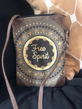 Mona B Free Spirit Up-cycled Canvas Crossbody Bag